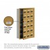 Salsbury Cell Phone Storage Locker - with Front Access Panel - 6 Door High Unit (5 Inch Deep Compartments) - 18 A Doors (17 usable) - Gold - Recessed Mounted - Resettable Combination Locks  19165-18GRC